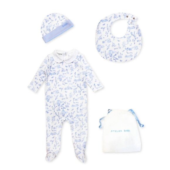 Blue Peter Pan Collar Toile Newborn Gift Set